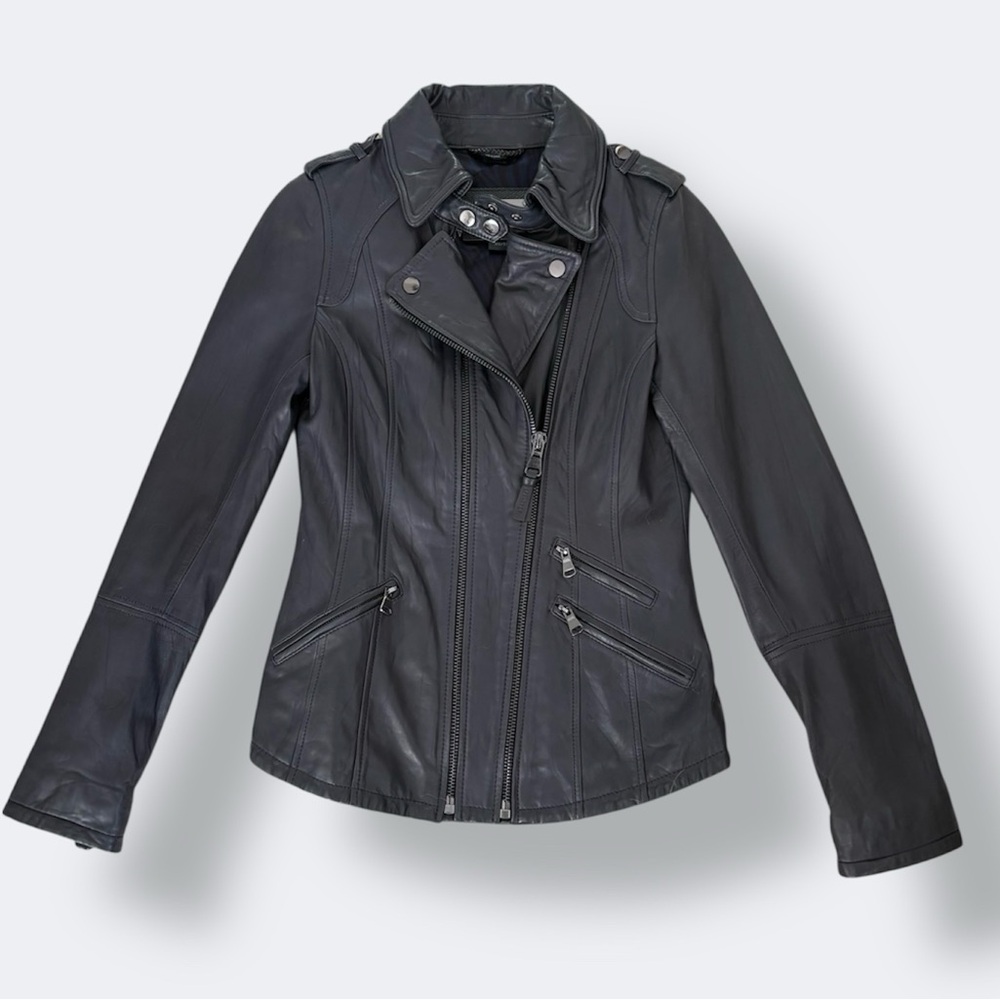 Mackage Lamb Leather Motorcycle Jacket - Picture 2 of 15